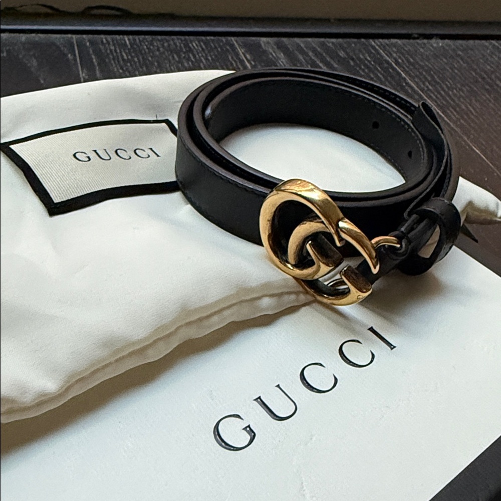 LIKE NEW Gucci GG Marmont thin belt - Picture 1 of 6